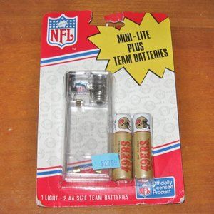 Vintage SF 49ers NFL Football Souvenir Mini Light w Team Batteries - NOS